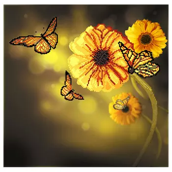 154/Б Набор для вышивания бисером Матренин посад 'Оранжевая фантазия' 41*41см