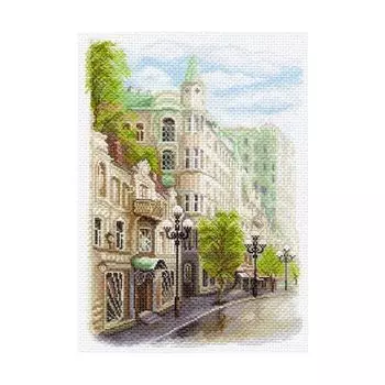 1557 Канва с рисунком 'Матренин Посад' 'Старый Арбат', 37*49 см
