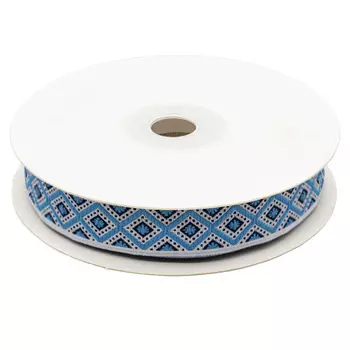 15693 Тесьма жаккардовая 15мм*10м (V3 голубой)