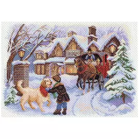 1570 Канва с рисунком Матренин посад ' Рождественские каникулы' 37*49см