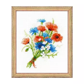 1576 Набор для вышивания Riolis 'Букетик с васильками', 15*18 см