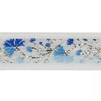 16014 Тесьма жаккардовая 16мм*10м (синий)