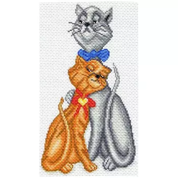 1621 Канва с рисунком 'Матренин посад' 'Кот с кошкой', 28*37 см