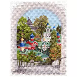 1644 Канва с рисунком Матренин посад 'Псково-Печерская лавра' 37*49см