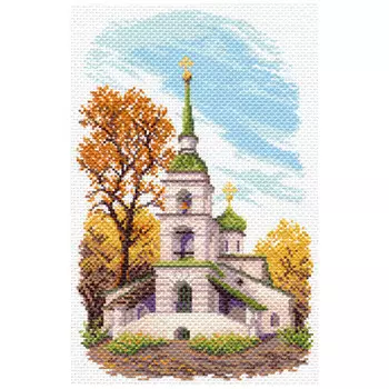 1646 Канва с рисунком Матренин посад 'Храм Анастасии Узорешительницы' 21*29 см (28*37 см)