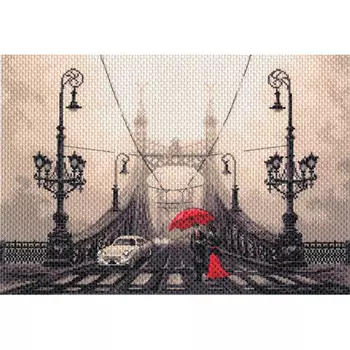 1648 Канва с рисунком 'Матренин Посад' 'Туманный вечер в Будапеште', 37*49 см
