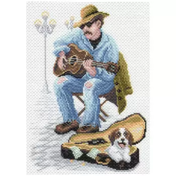 1670 Канва с рисунком Матренин посад 'Музыкант' 28*37см