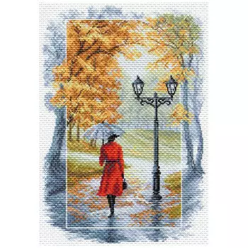 1675 Канва с рисунком 'Матренин Посад' 'Соло под дождем', 37*49 см