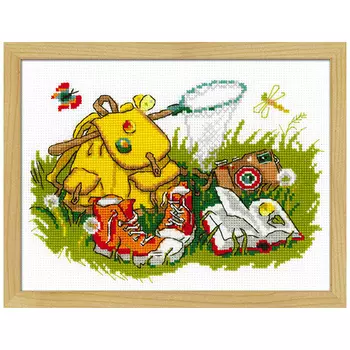 1718 Набор для вышивания Риолис 'Отдых на траве' 24*18 см