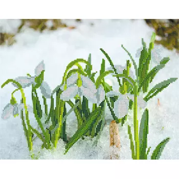 174/Б Набор для вышивания бисером Матренин посад 'Подснежники' 28*34см