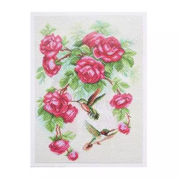 1755 Набор для вышивания 'Матренин Посад' 'Розы и колибри', 28*39 см
