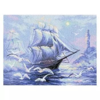 1762 Канва с рисунком Матренин посад 'Призрачная брегантина' 30*40см (37*49см)