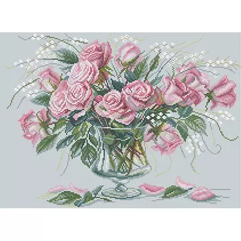 1789 Канва с рисунком Матренин посад 'Нежнее нежности' 28*39см (37*49см)