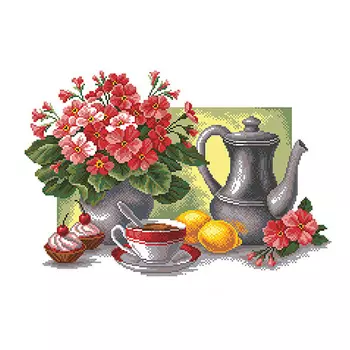 1791 Канва с рисунком Матренин посад 'Натюрморт' 33*45 см (37*49 см)