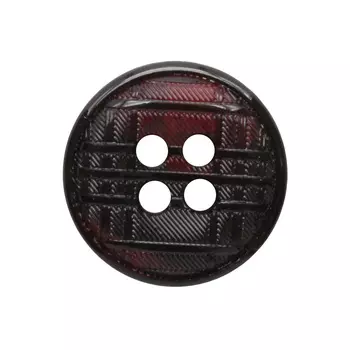 17-1 Пуговица 4 прок. 15мм (черный/красный)