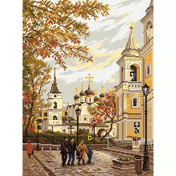 1812 Канва с рисунком Матренин посад 'Китай-город' 33*45см (37*49см)