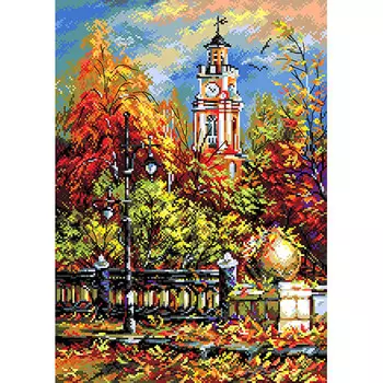 1821 Канва с рисунком Матренин посад 'Божественная осень' 28*40см (37*49см)