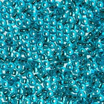 (18265) Бисер прозрачный с серебр.центром 10/0, круг.отв., 50г, Preciosa