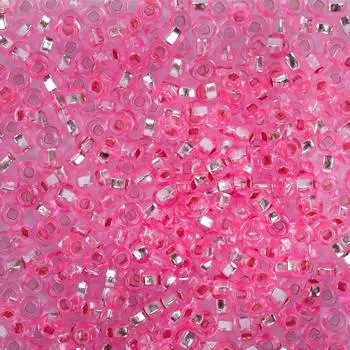 (18275) Бисер прозрачный с серебр.центром 10/0, круг.отв., 50г, Preciosa