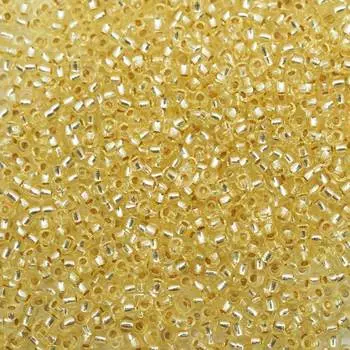 (18283) Бисер прозрачный с серебр.центром 10/0, круг.отв., 50г, Preciosa