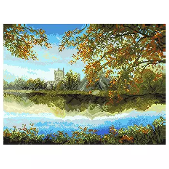 1834/Н Набор для вышивания Матренин Посад 'Осенний пруд' 37*49см