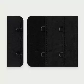 1842 Текстильная застежка с крючками 2*2 для бюстгальтера 44мм, Arta-F (170 черный)