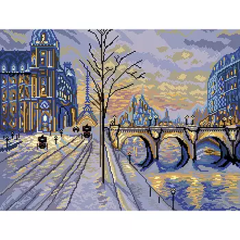 1850 Набор для вышивания Матренин Посад 'Виды Парижа' 37*49см