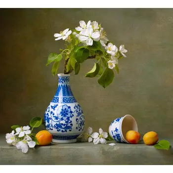 1864/Н Набор для вышивания Матренин Посад 'Натюрморт с абрикосами' 41*41см