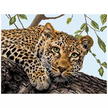 1881 Канва с рисунком Матренин посад 'Леопард' 33*45 см (37*49 см)