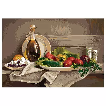 1883 Канва с рисунком Матренин посад 'Летнее наслаждение' 27*40см (37*49см)