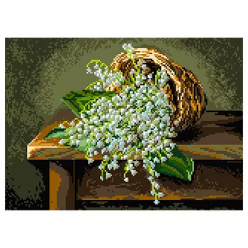 1885 Канва с рисунком Матренин посад 'Благоухание весны' (21*29см) 28*37см