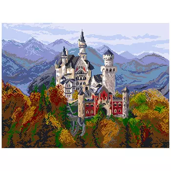 1898 Канва с рисунком Матренин посад 'Замок в Баварии'37х49 см.(30х40см)