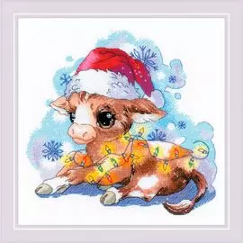 1898 Набор для вышивания Риолис 'Новогодний бычок'25*25см