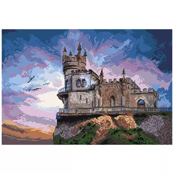 1900 Канва с рисунком Матренин посад 'Ласточкино гнездо '37х49 см.(27х40 см)