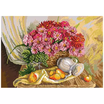 1901 Канва с рисунком Матренин посад 'Утренний сюрприз '37х49 см.( 28х40см)