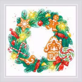1910 Набор для вышивания Риолис 'Пряничный венок' 30*30см