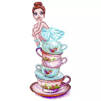 1913 Канва с рисунком Матренин посад 'Чайная фея' 16*37см (24*47см)