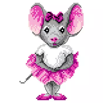 1914 Канва с рисунком Матренин посад 'Мышка-балерина' 16*20см