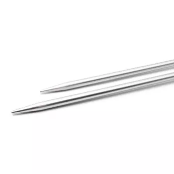 191613 Спицы прямые алюмин., с наконечниками, серебр.цв. 40см 5,00мм Prym