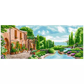 1933 Канва с рисунком Матренин посад 'Отдых у моря' 40*90 см