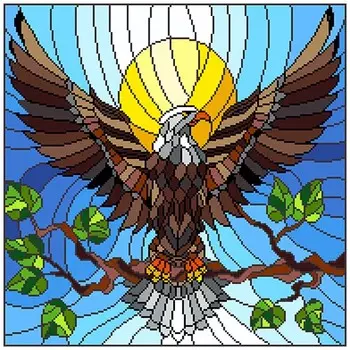 1937 Канва с рисунком Матренин посад 'Витраж орел'41*41см