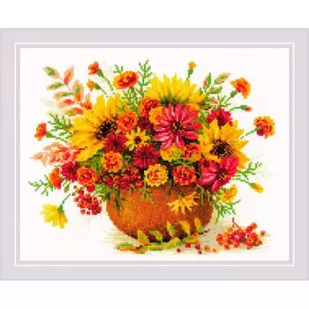 1973 Набор для вышивания Риолис 'Осенние цветы' 30*24см