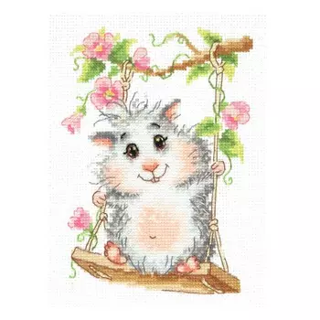 19-13 Набор для вышивания 'Чудесная игла' 'На качельках', 12*17 см