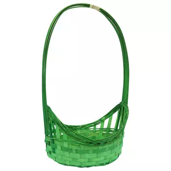 19HJ19080 Корзина плетеная бамбук, 25,5*19*14*9*Н38см, цв. зеленый Астра