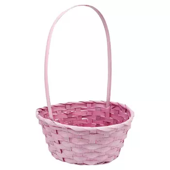 19HJ19089 Корзина плетеная бамбук 23*10*H33см, цв. розовый Астра