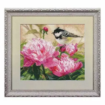 1-22 Набор для вышивания АЛИСА 'Синичка и пионы' 19*17см