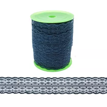 1AS-001 Кружево на сетке 4,5см*25м (синий)