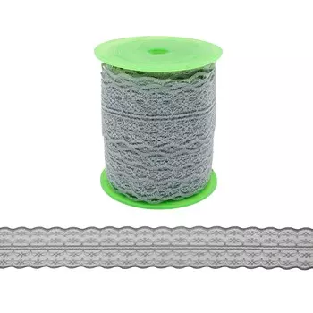1AS-001 Кружево на сетке 4,5см*25м (серый)