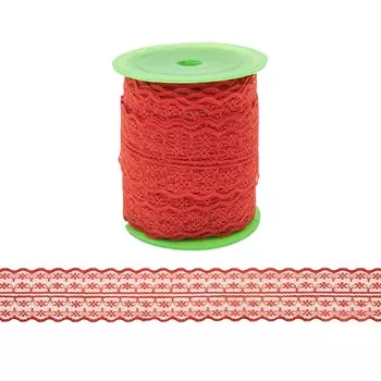 1AS-001 Кружево на сетке 4,5см*25м (красный)