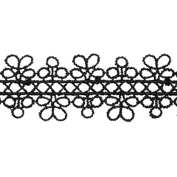 1AS-063 Кружево гипюр 2,5см*13,72м (черный)